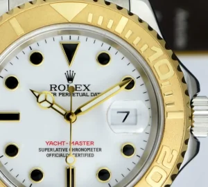 Yachting Professional Watches | Men's Watches | Sant Blanc ROLEX 40mm 18kt Gold & Stainless Steel YachtMaster White Index Dial Model 16623