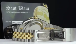 Men's Watches | Dress Watches | Sant Blanc ROLEX 36mm 18kt Gold & Stainless DateJust Champagne Roman Dial Jubilee Band Model 16233