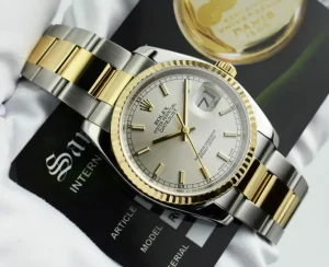 Dress Watches | Sant Blanc ROLEX 36mm 18kt Gold & Stainless Steel Datejust 36 Silver Index Dial Model 116233
