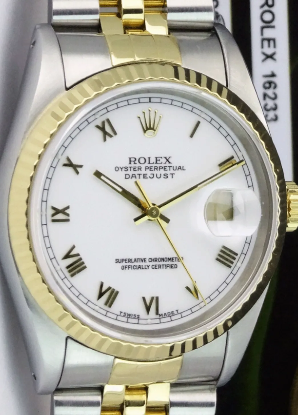 rolex_mm_kt_gold__stainle_9-2.webp Men's Watches | Dress Watches | Sant Blanc ROLEX 36mm 18kt Gold & Stainless DateJust White Roman Dial Jubilee Band Model 16233