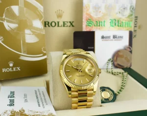 Men's Watches | President Dress Watches | Sant Blanc ROLEX 40mm 18kt Gold Day Date 40 President Champagne Index Dial Model 228238