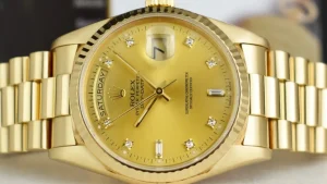 President Dress Watches | Sant Blanc ROLEX 36mm 18kt Gold Day Date President Champagne Diamond Model 18238