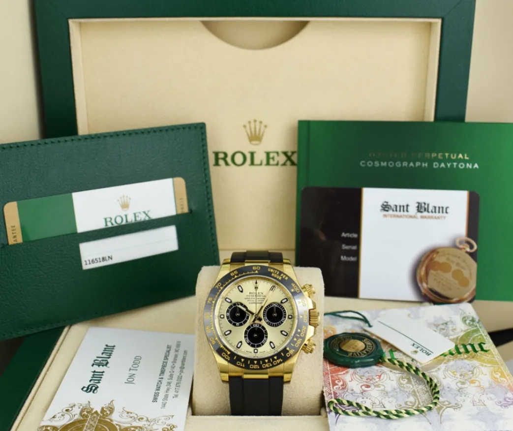 rolex_mm_kt_gold_daytona__0-10.webp Sports Watches | Men's Watches | Sant Blanc ROLEX 40mm 18kt Gold Daytona Oysterflex Strap Champagne Paul Newman Model 116518LN
