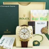 Men's Watches | Racing Professional Watches | Sant Blanc ROLEX 40mm 18kt Gold Daytona Leather Strap White Index Dial Model 116518