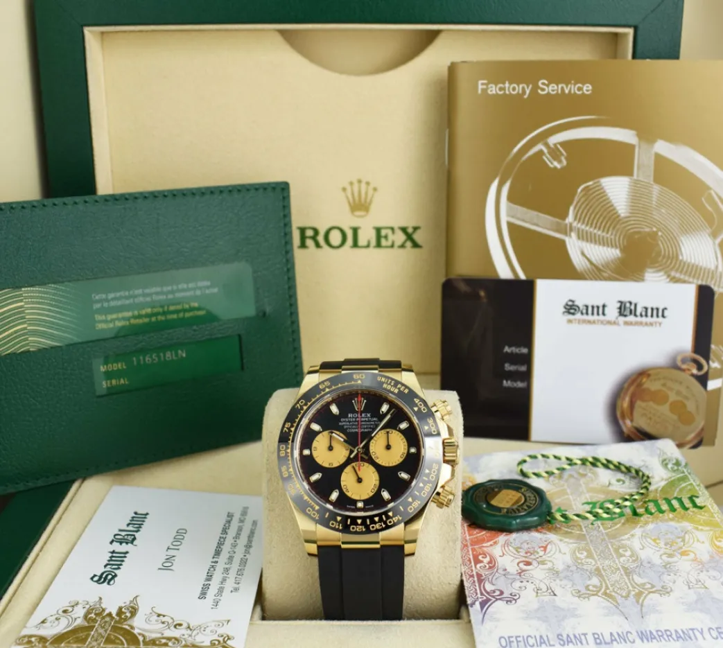 rolex_mm_kt_gold_daytona__0-9.webp Sports Watches | Men's Watches | Sant Blanc ROLEX 40mm 18kt Gold Daytona Oysterflex Strap Black Paul Newman Model 116518LN
