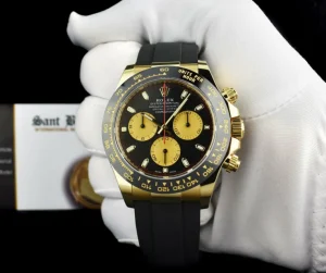 Sports Watches | Men's Watches | Sant Blanc ROLEX 40mm 18kt Gold Daytona Oysterflex Strap Black Paul Newman Model 116518LN