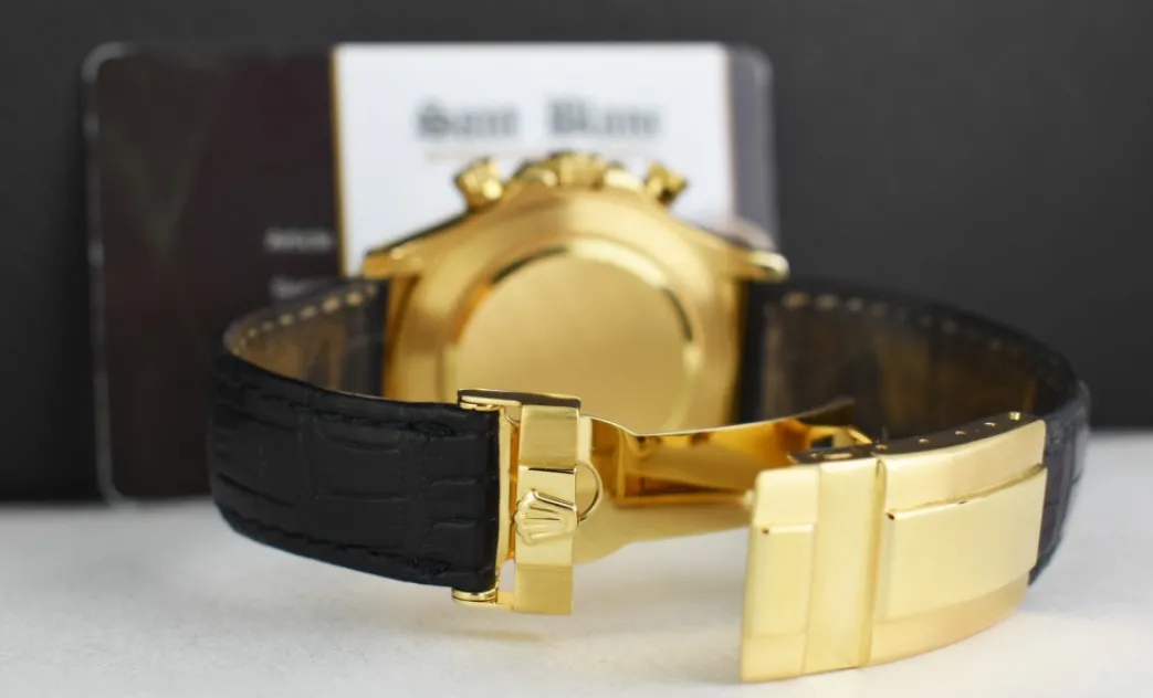 rolex_mm_kt_gold_daytona__5-3.webp Racing Professional Watches | Sant Blanc ROLEX 40mm 18kt Gold Daytona Leather Strap Mother of Pearl Diamond Dial Model 116518
