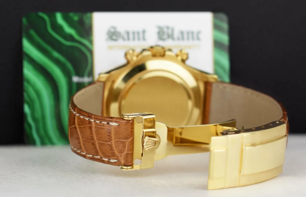 rolex_mm_kt_gold_daytona__6-5.webp Men's Watches | Racing Professional Watches | Sant Blanc ROLEX 40mm 18kt Gold Daytona Cognac Strap Mother of Pearl Diamond Dial Model 116518