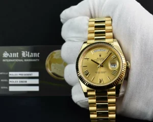 President Dress Watches | Sant Blanc ROLEX 40mm 18kt Gold President Day Date 40 Champagne Roman Model 228238