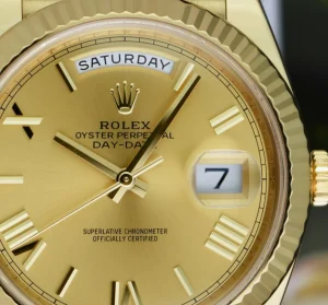 President Dress Watches | Sant Blanc ROLEX 40mm 18kt Gold President Day Date 40 Champagne Roman Model 228238