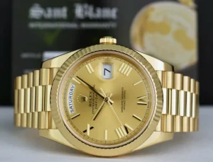 President Dress Watches | Sant Blanc ROLEX 40mm 18kt Gold President Day Date 40 Champagne Roman Model 228238