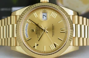 President Dress Watches | Sant Blanc ROLEX 40mm 18kt Gold President Day Date 40 Champagne Roman Model 228238