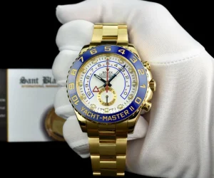 Yachting Professional Watches | Men's Watches | Sant Blanc ROLEX 44mm 18kt Gold Yacht-Master II Blue Hands With Box & Card Model 116688