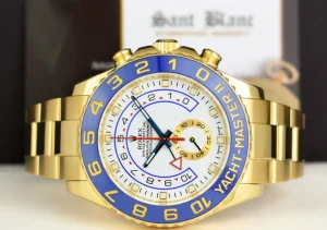 Yachting Professional Watches | Men's Watches | Sant Blanc ROLEX 44mm 18kt Gold Yacht-Master II Blue Hands With Box & Card Model 116688