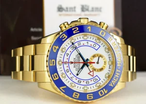Yachting Professional Watches | Men's Watches | Sant Blanc ROLEX 44mm 18kt Gold Yacht-Master II Blue Hands With Box & Card Model 116688