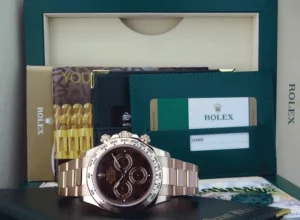 Men's Watches | Racing Professional Watches | Sant Blanc ROLEX 40mm 18kt Rose Gold Daytona Chocolate Arabic Dial Model 116505