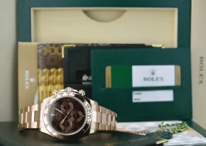 Men's Watches | Racing Professional Watches | Sant Blanc ROLEX 40mm 18kt Rose Gold Daytona Chocolate Arabic Dial Model 116505