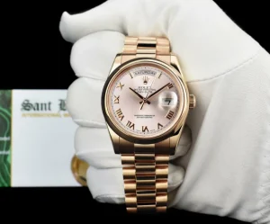President Dress Watches | Sant Blanc ROLEX 36mm 18kt Rose Gold Day Date President Rose Roman Model 118205