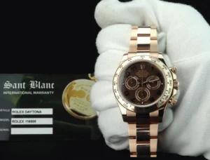 Men's Watches | Racing Professional Watches | Sant Blanc ROLEX 40mm 18kt Rose Gold Daytona Chocolate Arabic Dial Model 116505