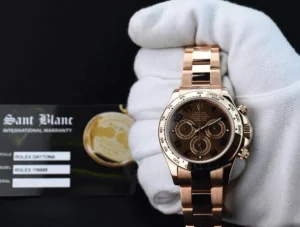 Men's Watches | Racing Professional Watches | Sant Blanc ROLEX 40mm 18kt Rose Gold Daytona Chocolate Arabic Dial Model 116505