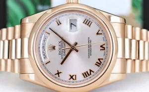 President Dress Watches | Sant Blanc ROLEX 36mm 18kt Rose Gold Day Date President Rose Roman Model 118205