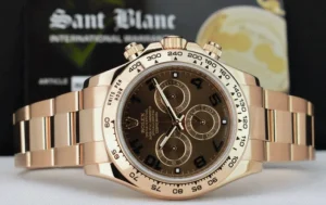 Men's Watches | Racing Professional Watches | Sant Blanc ROLEX 40mm 18kt Rose Gold Daytona Chocolate Arabic Dial Model 116505