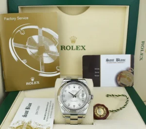 Dress Watches | Sant Blanc ROLEX 41mm 18kt White Gold & Stainless Steel DateJust II Silver Diamond Dial Model 116334