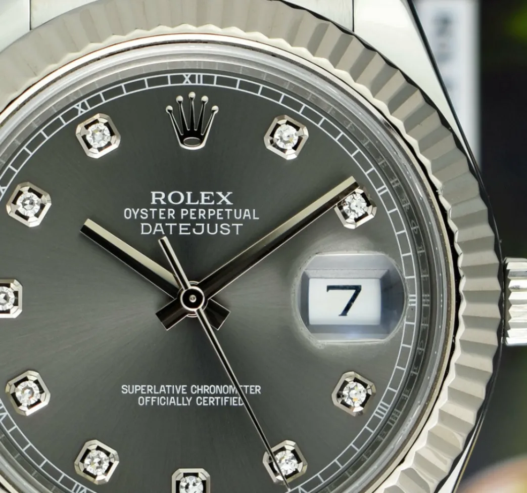 rolex_mm_kt_white_gold__s_10.webp Dress Watches | Sant Blanc ROLEX 41mm 18kt White Gold & Stainless DateJust II Rhodium Diamond Dial Model 116334