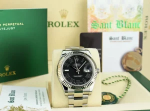 Men's Watches | Dress Watches | Sant Blanc ROLEX 41mm 18kt White Gold & Stainless Steel DateJust II Black Roman Dial Model 116334