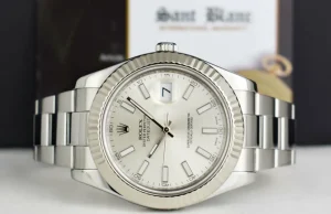 Men's Watches | Dress Watches | Sant Blanc ROLEX 41mm 18kt White Gold & Stainless Steel DateJust II Silver Index Dial Model 116334