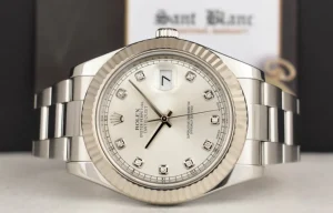 Dress Watches | Sant Blanc ROLEX 41mm 18kt White Gold & Stainless Steel DateJust II Silver Diamond Dial Model 116334