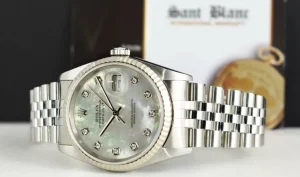 Dress Watches | Sant Blanc ROLEX 36mm 18kt White Gold & Stainless Steel Datejust MOP Diamond Dial Model 16234