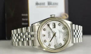 Dress Watches | Sant Blanc ROLEX 36mm 18kt White Gold & Stainless Steel Datejust MOP Diamond Dial Model 16234