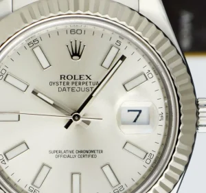 Men's Watches | Dress Watches | Sant Blanc ROLEX 41mm 18kt White Gold & Stainless Steel DateJust II Silver Index Dial Model 116334