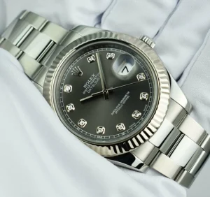 Dress Watches | Sant Blanc ROLEX 41mm 18kt White Gold & Stainless DateJust II Rhodium Diamond Dial Model 116334