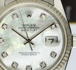 Dress Watches | Sant Blanc ROLEX 36mm 18kt White Gold & Stainless Steel Datejust MOP Diamond Dial Model 16234