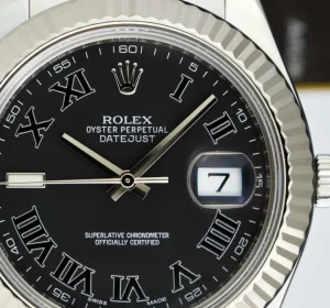 Men's Watches | Dress Watches | Sant Blanc ROLEX 41mm 18kt White Gold & Stainless Steel DateJust II Black Roman Dial Model 116334