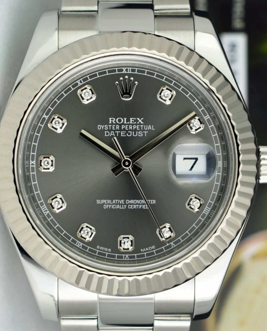 rolex_mm_kt_white_gold__s_9.webp Dress Watches | Sant Blanc ROLEX 41mm 18kt White Gold & Stainless DateJust II Rhodium Diamond Dial Model 116334