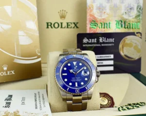 Diving Professional Watches | Sports Watches | Sant Blanc ROLEX 40mm 18kt White Gold Ceramic Submariner Blue Dial Model 116619
