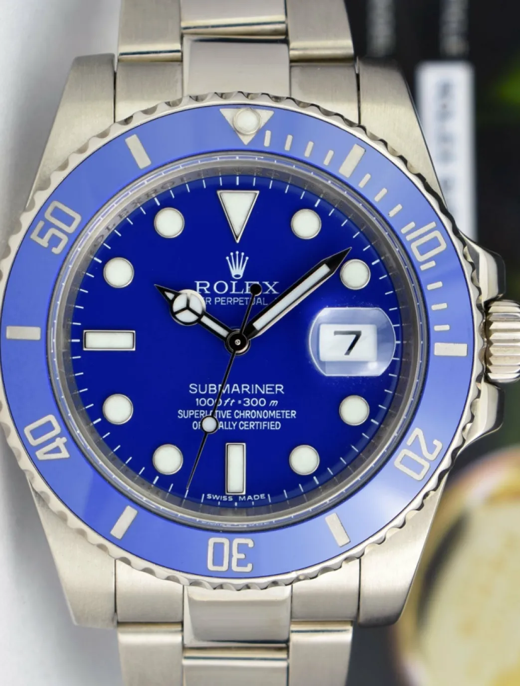 rolex_mm_kt_white_gold_ce_9.webp Diving Professional Watches | Sports Watches | Sant Blanc ROLEX 40mm 18kt White Gold Ceramic Submariner Blue Dial Model 116619