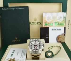 Racing Professional Watches | Sant Blanc ROLEX 40mm 18kt White Gold Daytona Silver Arabic Race Dial Model 116509