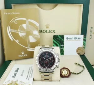 Racing Professional Watches | Sant Blanc ROLEX 40mm 18kt White Gold DAYTONA Black Race Dial Model 116509