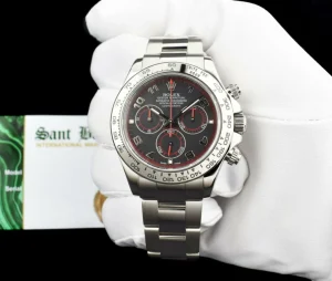 Racing Professional Watches | Sant Blanc ROLEX 40mm 18kt White Gold DAYTONA Black Race Dial Model 116509