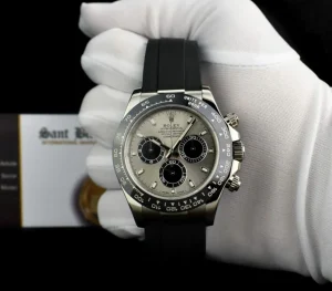 Sports Watches | Men's Watches | Sant Blanc ROLEX 40mm 18kt White Gold Daytona Steel Index Dial Ceramic Bezel Model 116519LN