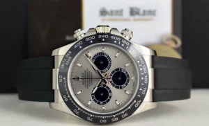 Sports Watches | Men's Watches | Sant Blanc ROLEX 40mm 18kt White Gold Daytona Steel Index Dial Ceramic Bezel Model 116519LN