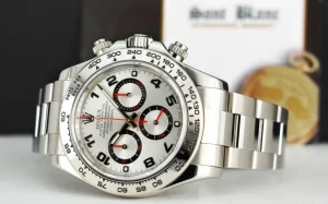Racing Professional Watches | Sant Blanc ROLEX 40mm 18kt White Gold Daytona Silver Arabic Race Dial Model 116509