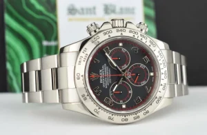 Racing Professional Watches | Sant Blanc ROLEX 40mm 18kt White Gold DAYTONA Black Race Dial Model 116509