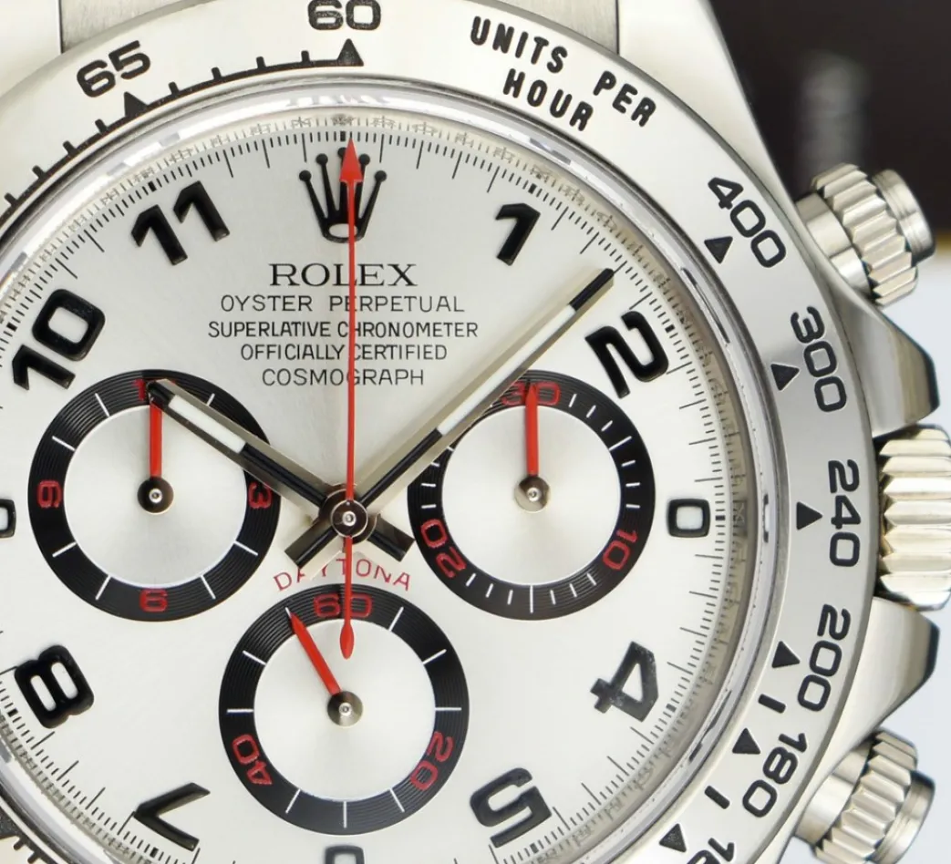 rolex_mm_kt_white_gold_da_8-1.webp Racing Professional Watches | Sant Blanc ROLEX 40mm 18kt White Gold Daytona Silver Arabic Race Dial Model 116509