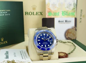 Diving Professional Watches | Men's Watches | Sant Blanc ROLEX 40mm 18kt White Gold Submariner "Smurf" Blue Dial Blue Ceramic Bezel Model 116619