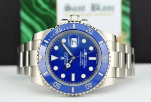 Diving Professional Watches | Sant Blanc ROLEX 40mm 18kt White Gold Submariner Blue Dial Smurf Model 116619LB